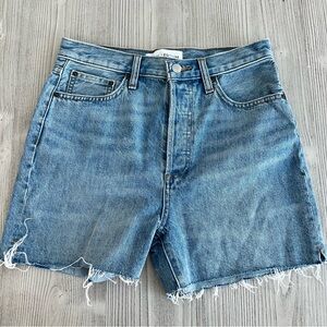 Denim Forum Blue Yoko Mid Thigh Jean Shorts